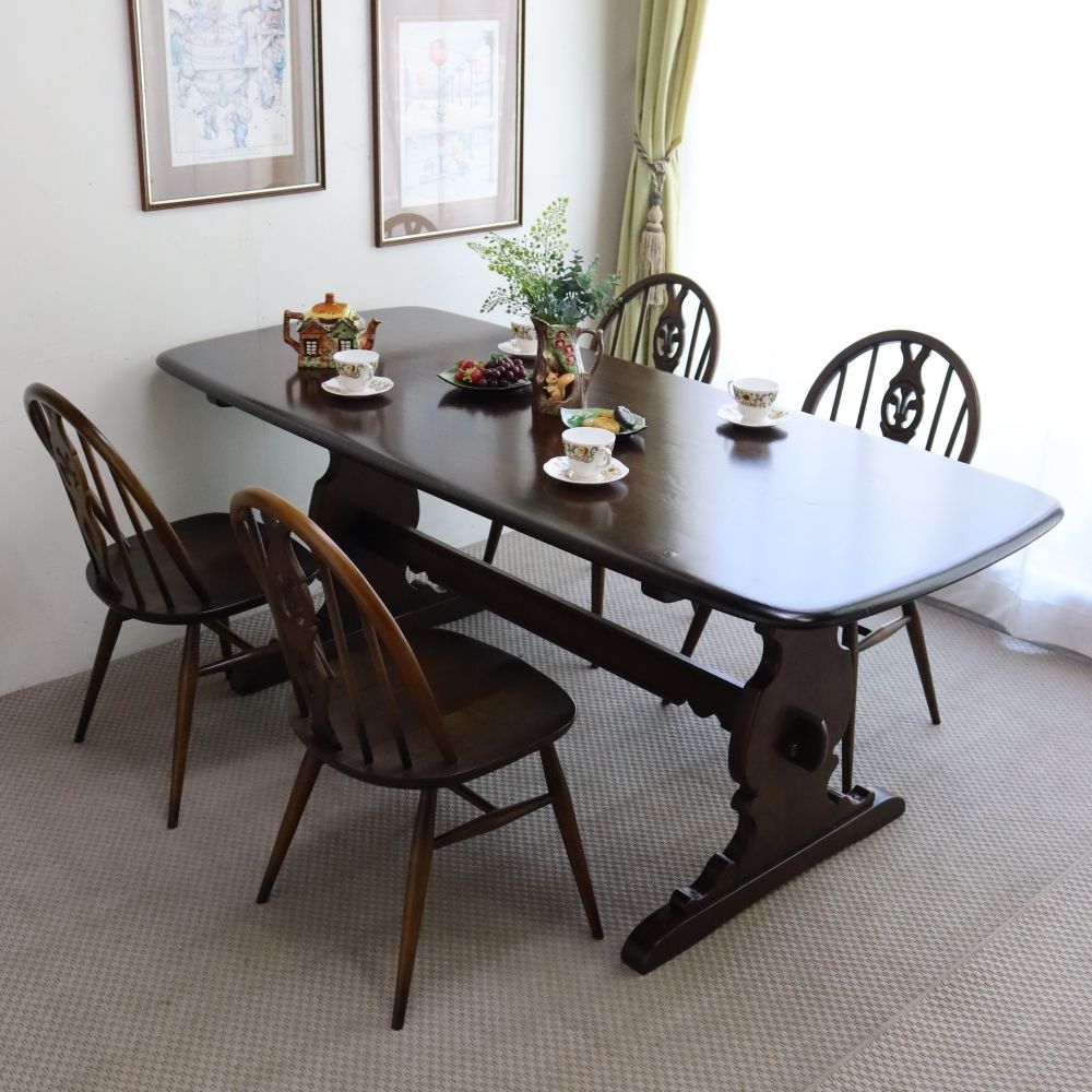 エルムの杢目が美しい♪ レフェクトリーテーブル【Ercol(アーコール)/No.419】 AA1-OKTA17