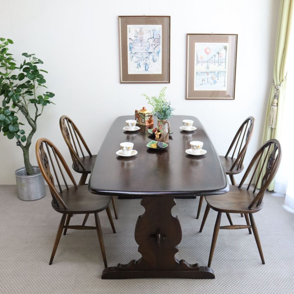 エルムの杢目が美しい♪ レフェクトリーテーブル【Ercol(アーコール)/No.419】 AA1-OKTA17