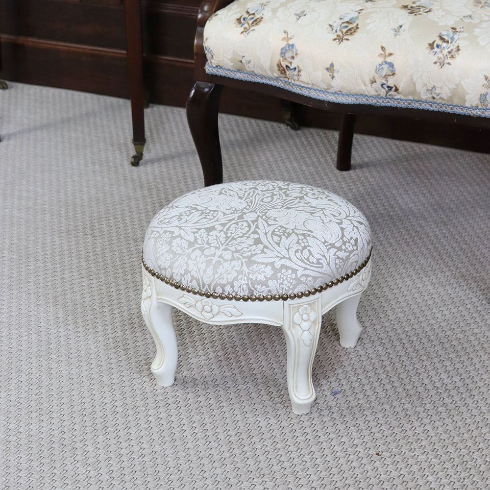 オシャレな「兄弟ウサギ」の織り模様♪ フットスツール 【Morris&Co./Pure Brer Rabbit Weave 236629】 AA2-EB1-250308RABB