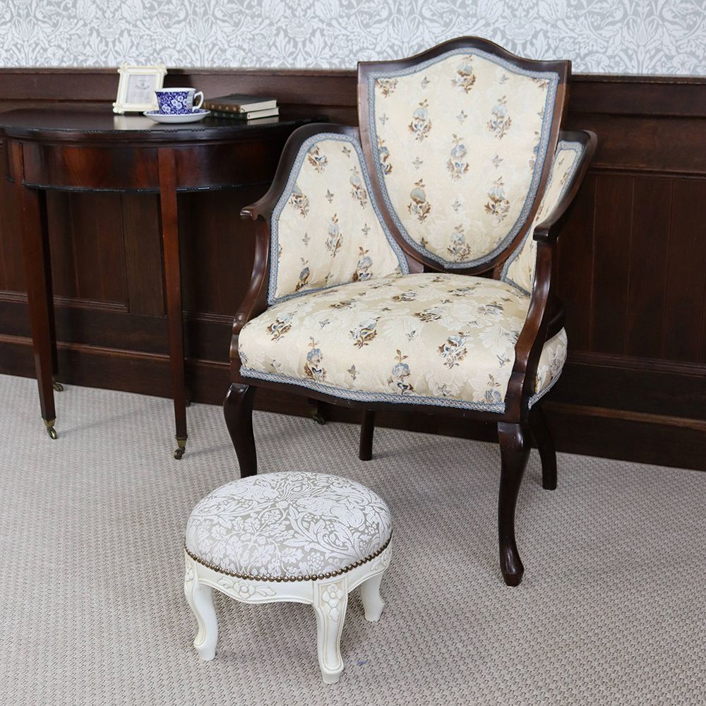 オシャレな「兄弟ウサギ」の織り模様♪ フットスツール 【Morris&Co./Pure Brer Rabbit Weave 236629】 AA2-EB1-250308RABB