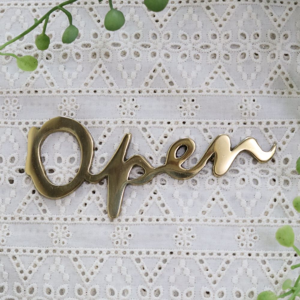 オシャレな文字がキラリ♪ OPENサイン(金) DV1-SL165P