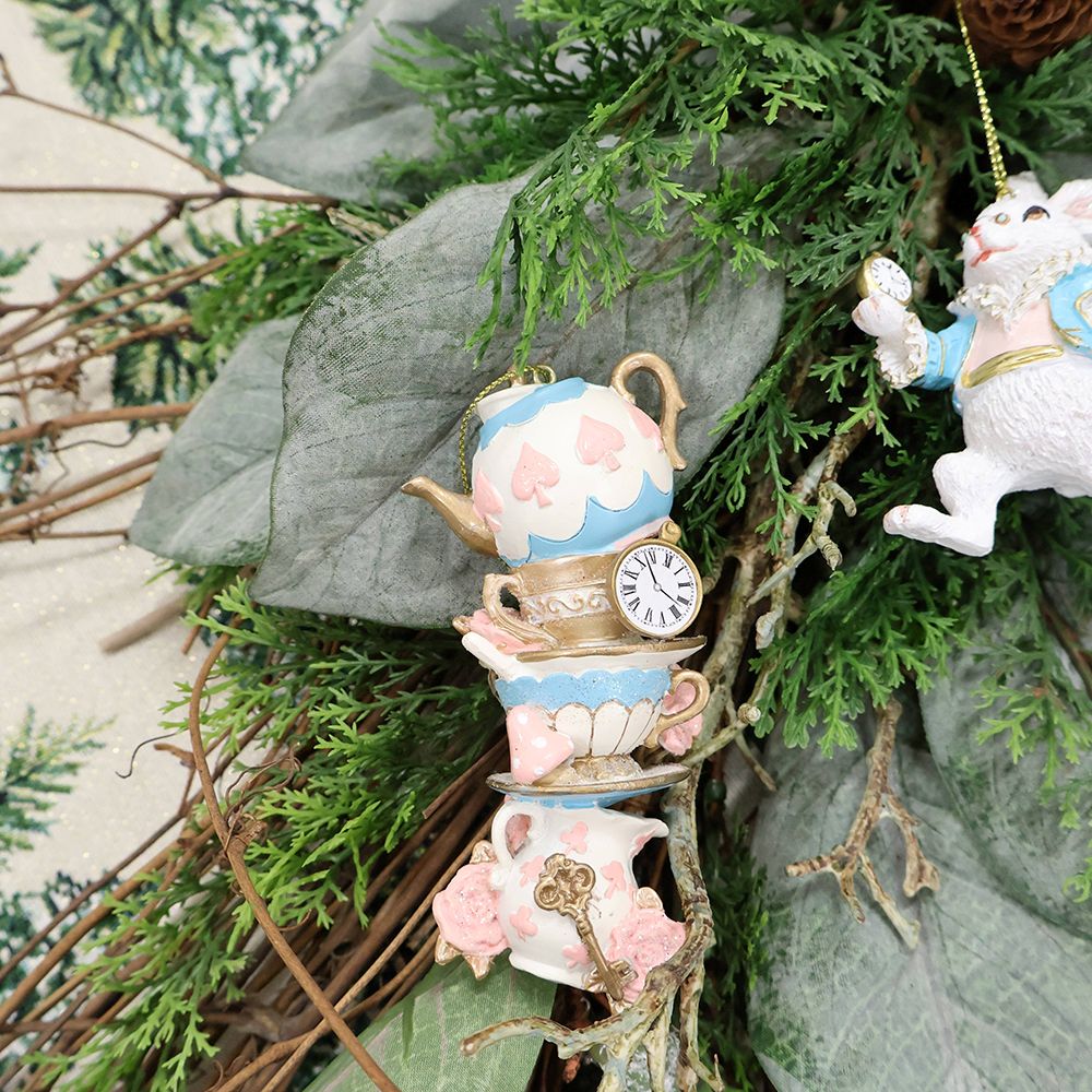 おとぎ話を飾りましょう♪ ワンダーランド ティーカップ オーナメント/パステル(クローバー) HM1-011381