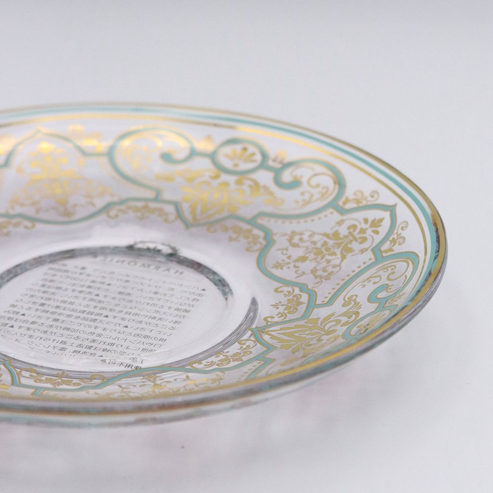 オシャレなアラベスク柄♪ ガラスのカップ&ソーサー HM1-800052