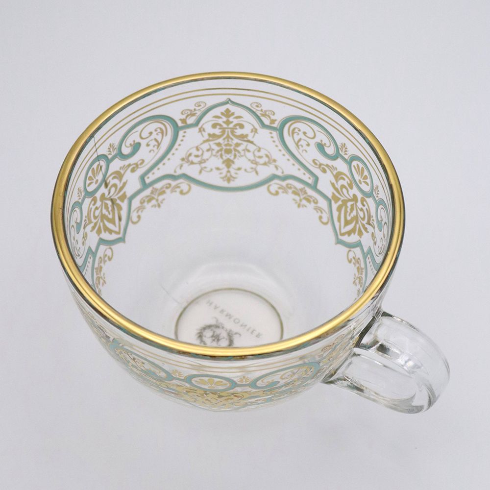 オシャレなアラベスク柄♪ ガラスのカップ&ソーサー HM1-800052