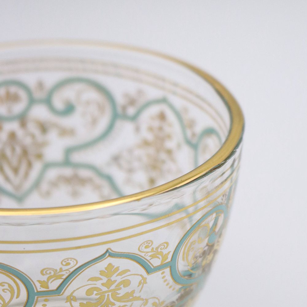 オシャレなアラベスク柄♪ ガラスのカップ&ソーサー HM1-800052