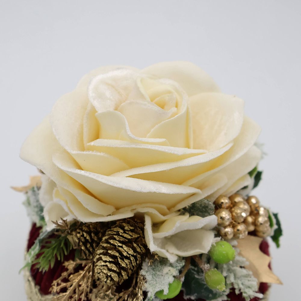香り満ちる聖夜♪ フラワーパフ /ホワイトローズ HM1-900274
