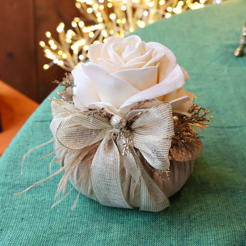 イタリアのオシャレなポプリ♪ フラワーパフ/ベージュ HM1-900293