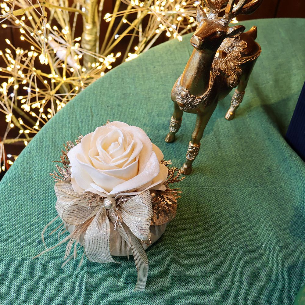 イタリアのオシャレなポプリ♪ フラワーパフ/ベージュ HM1-900293