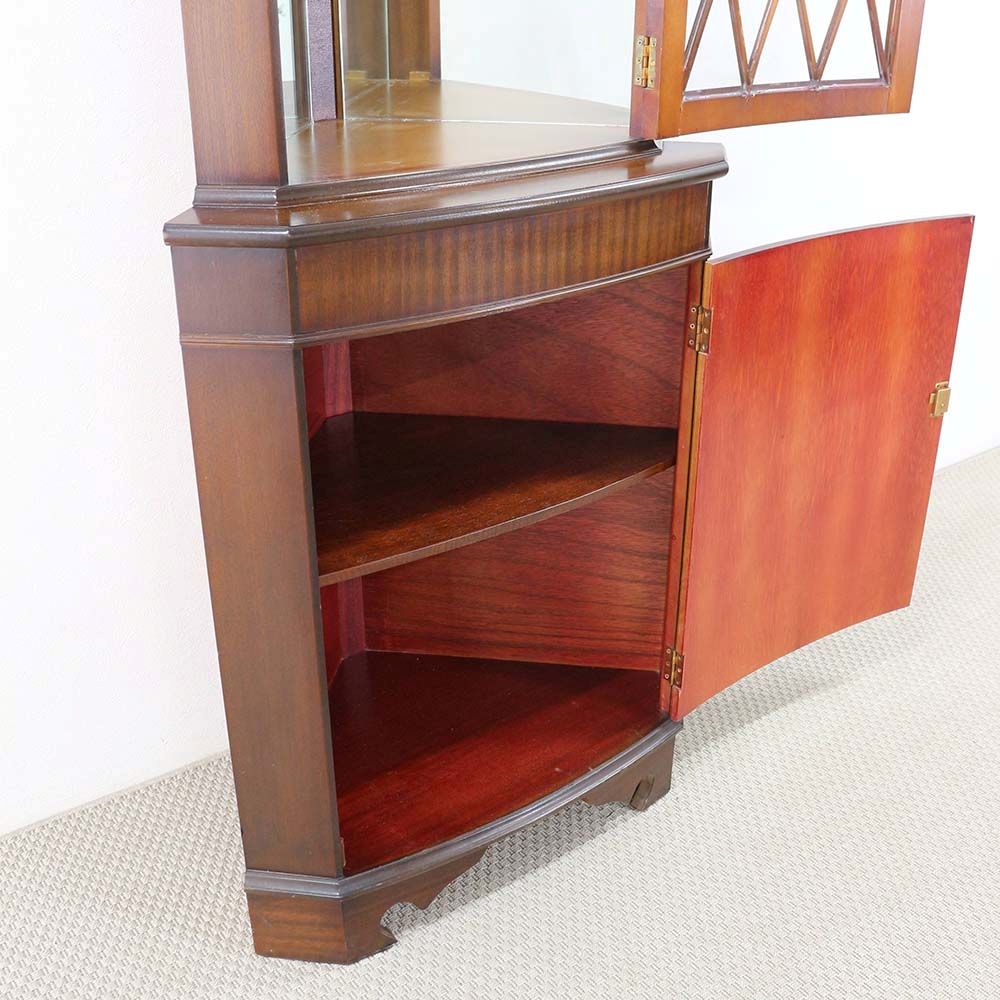 ガラスとミラーで華やかに♪ コーナーキャビネット HV1-HS7-129-066A