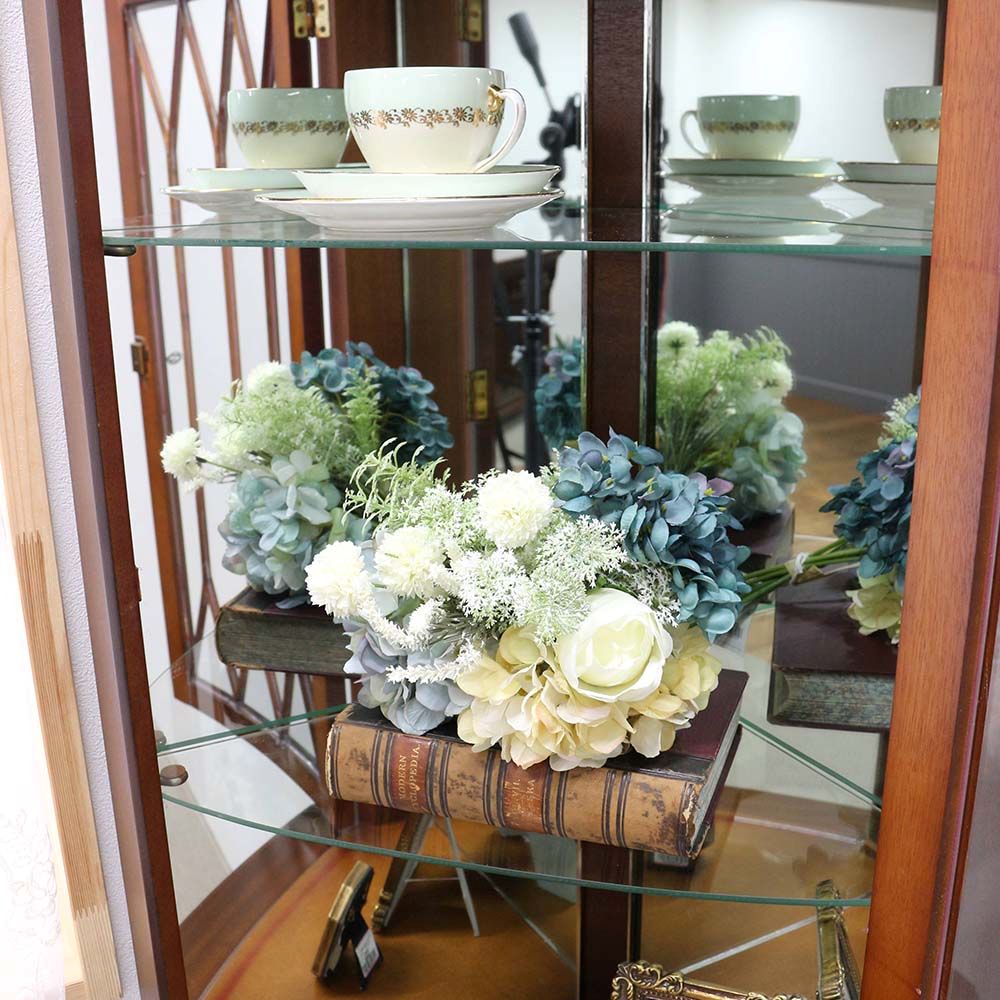 ガラスとミラーで華やかに♪ コーナーキャビネット HV1-HS7-129-066A