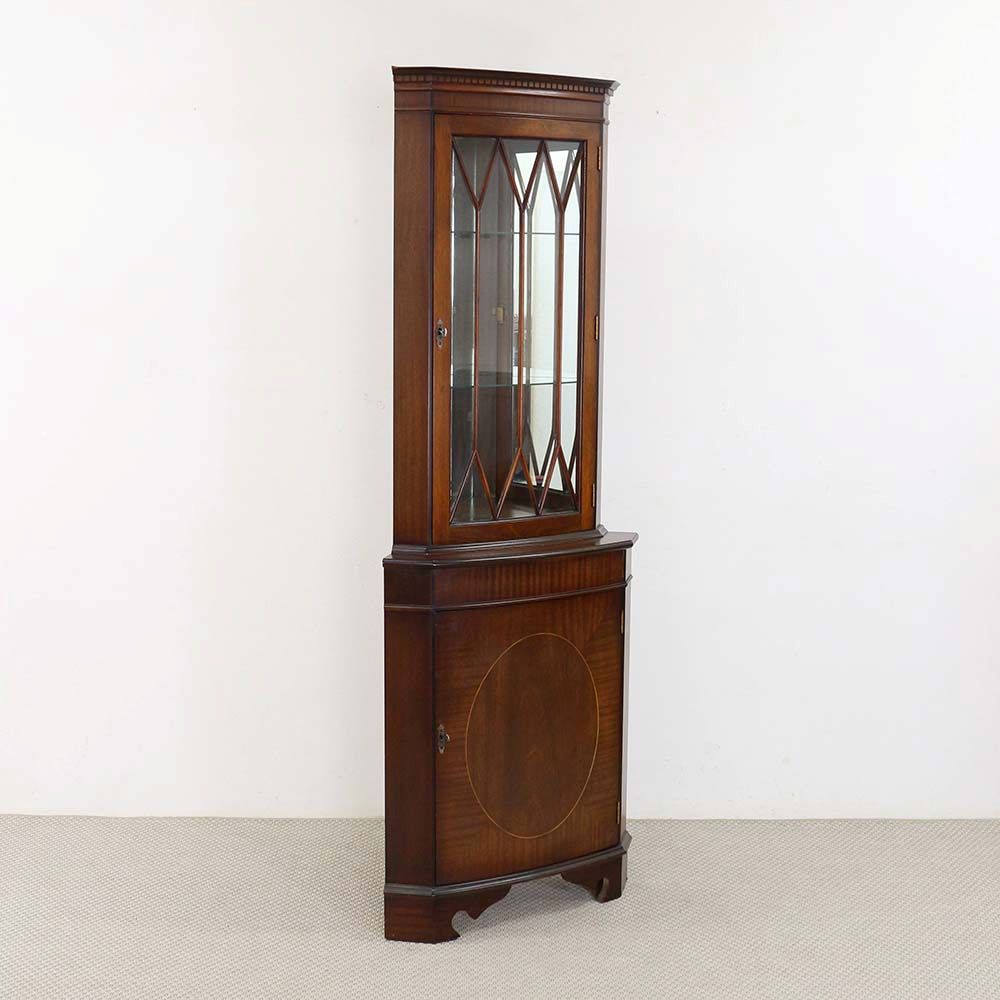 ガラスとミラーで華やかに♪ コーナーキャビネット HV1-HS7-129-066A