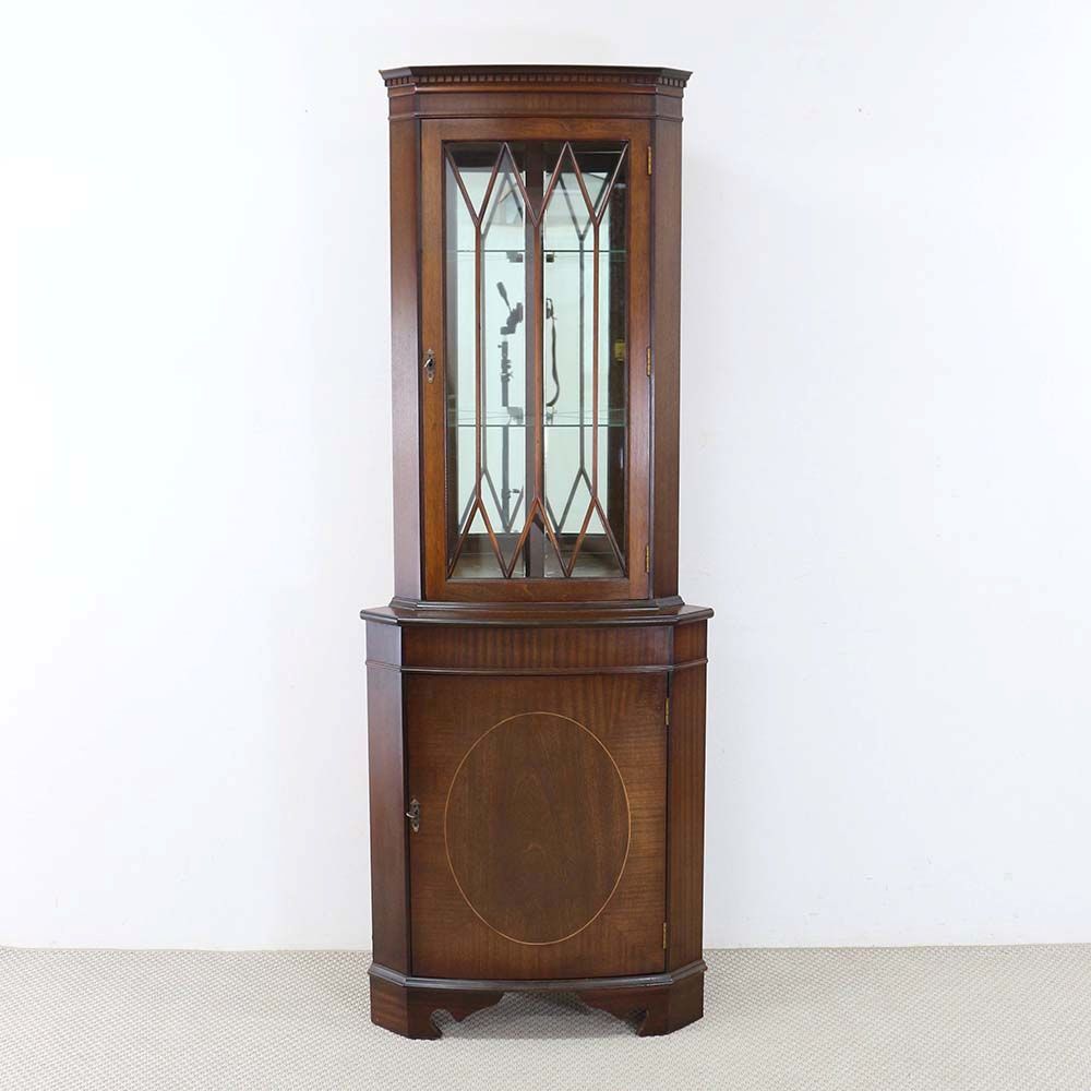 ガラスとミラーで華やかに♪ コーナーキャビネット HV1-HS7-129-066A