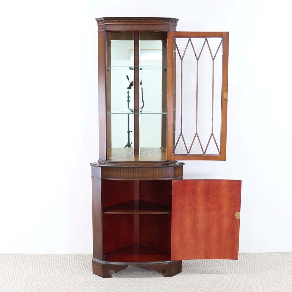 ガラスとミラーで華やかに♪ コーナーキャビネット HV1-HS7-129-066A