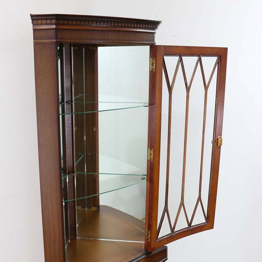 ガラスとミラーで華やかに♪ コーナーキャビネット HV1-HS7-129-066A