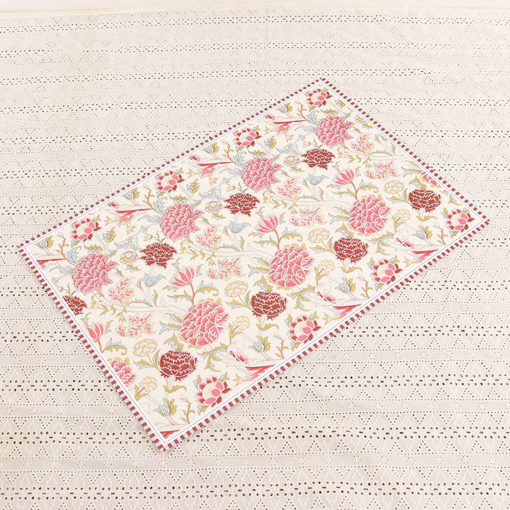 ぱっと明るく、サッと拭ける♪ ウィリアム・モリス テーブルマット 45x30 PINK KE1-1EL-ART350WILP