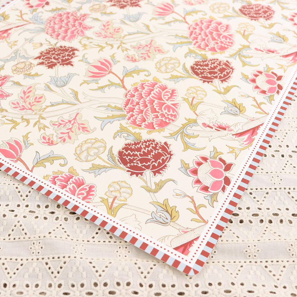 ぱっと明るく、サッと拭ける♪ ウィリアム・モリス テーブルマット 45x30 PINK KE1-1EL-ART350WILP