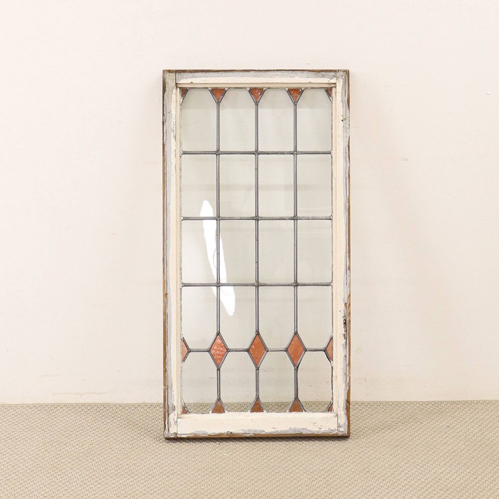 オレンジ色のダイヤがアクセント♪ ステンドグラス KT2-0015