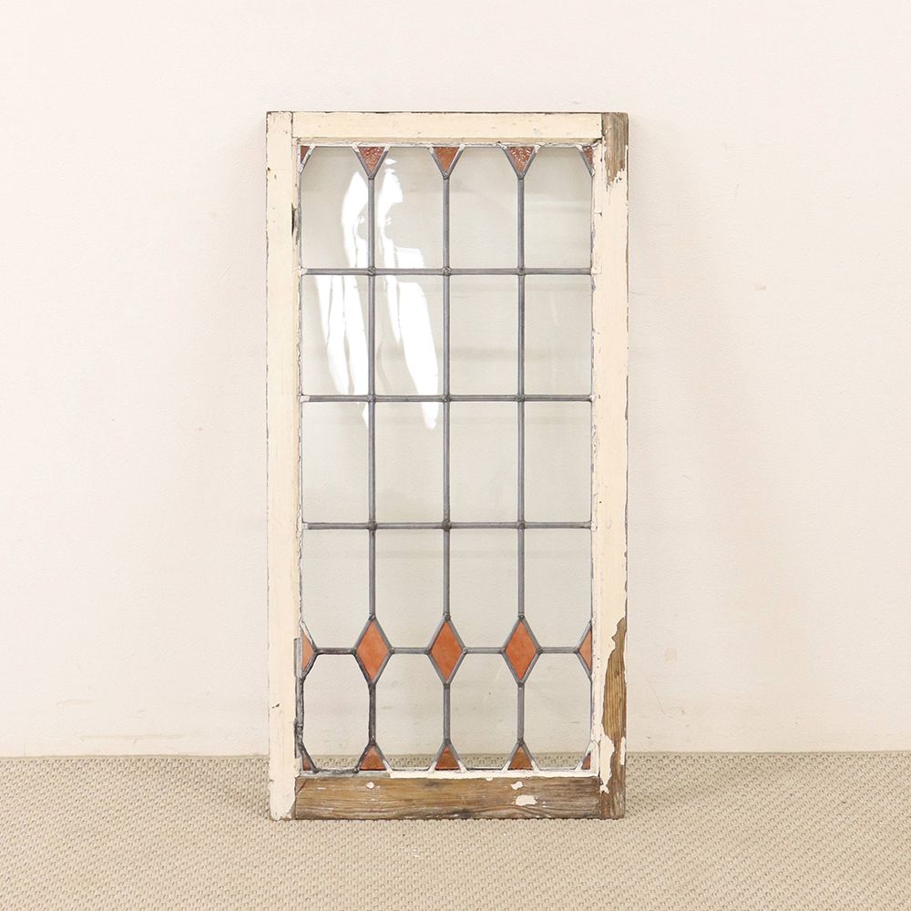 オレンジ色のダイヤがアクセント♪ ステンドグラス KT2-0015