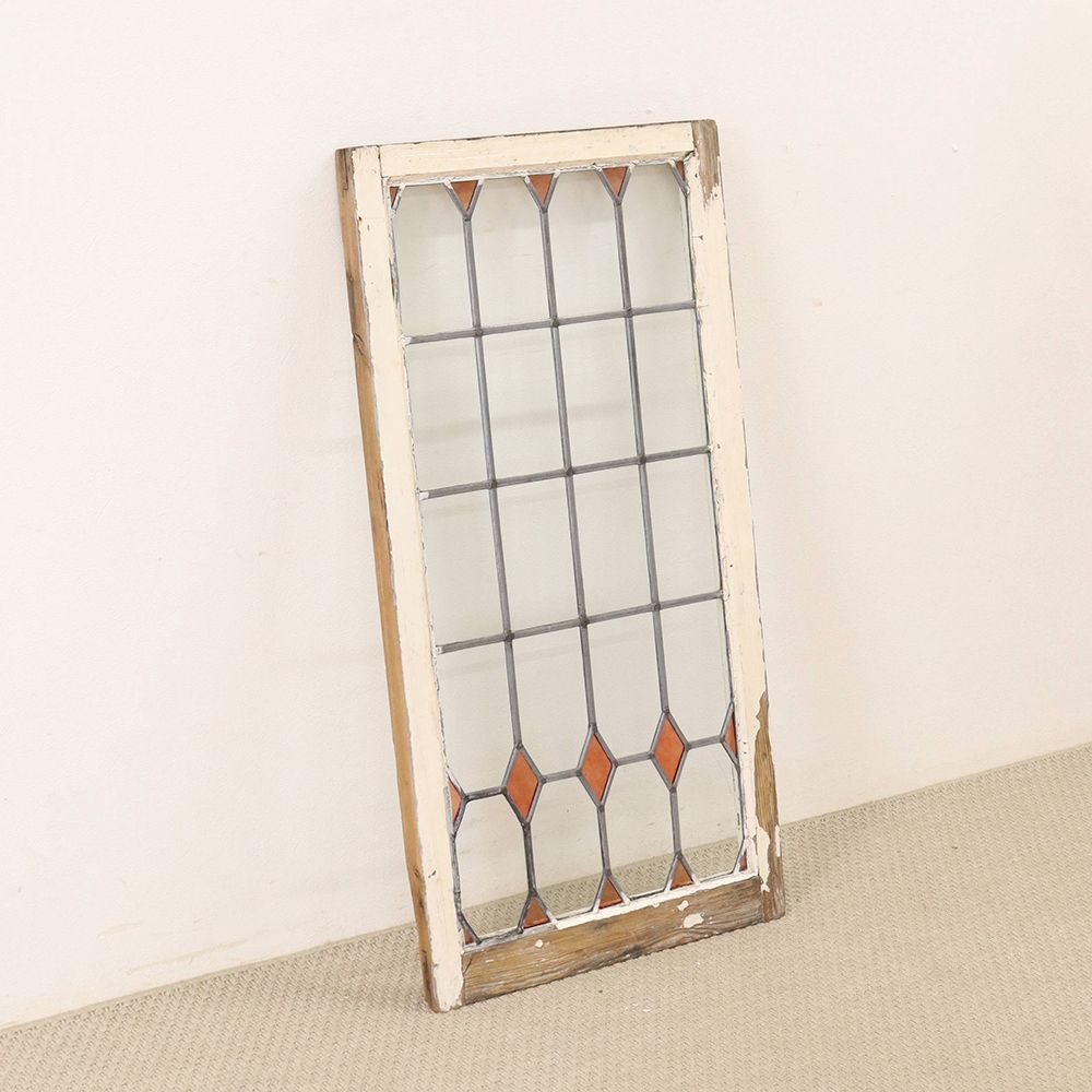 オレンジ色のダイヤがアクセント♪ ステンドグラス KT2-0015