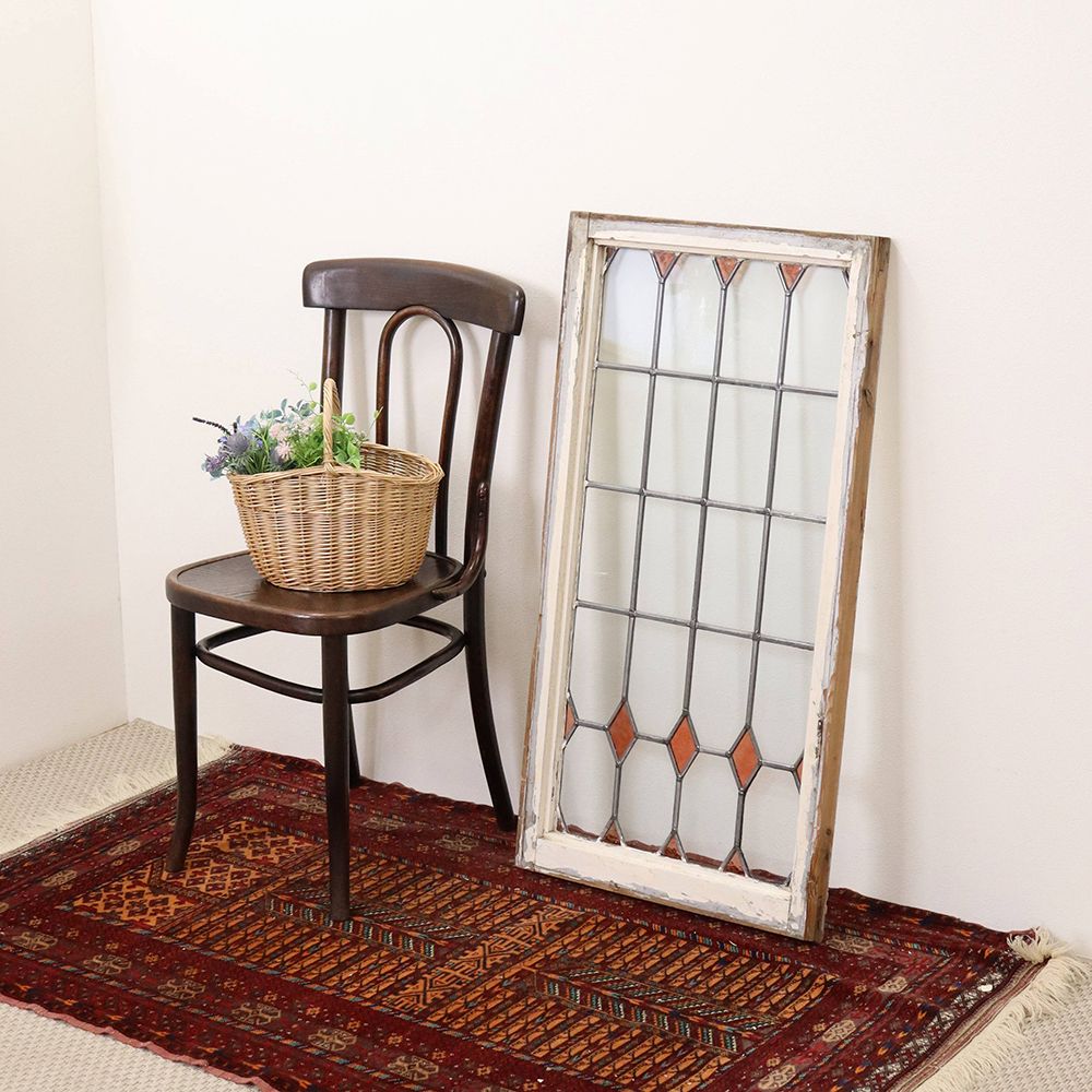 オレンジ色のダイヤがアクセント♪ ステンドグラス KT2-0015