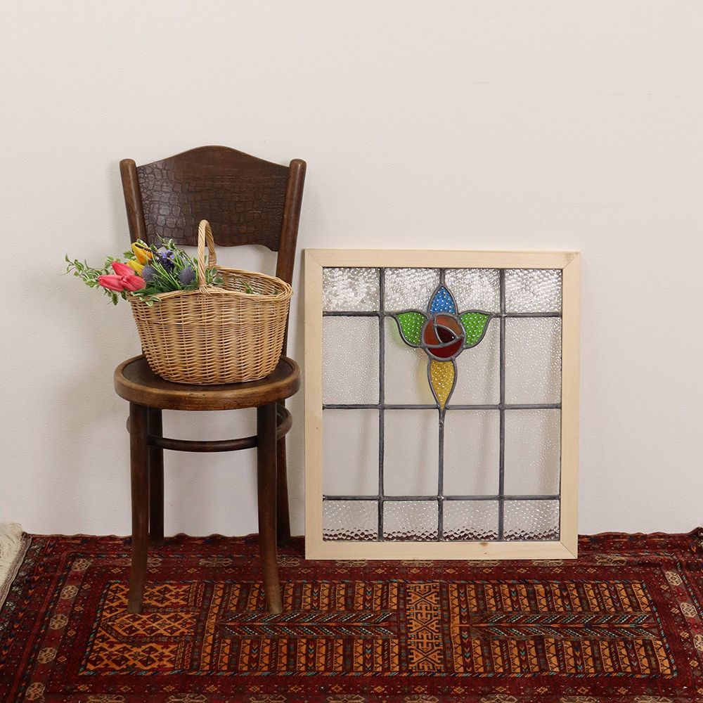 オシャレに映えるバラの彩り♪ ステンドグラス KT2-0045