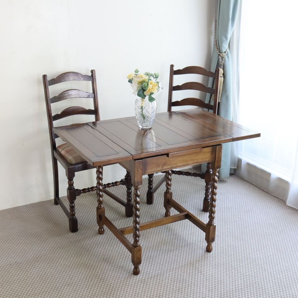 オシャレなカフェ気分を味わえちゃう♪ アンティーク風 ドローリーフテーブル MC2-JG177