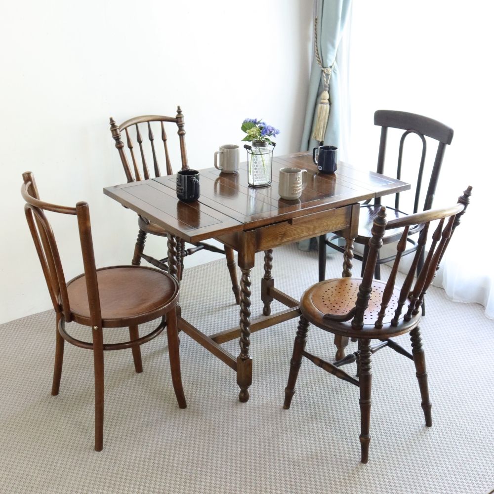 オシャレなカフェ気分を味わえちゃう♪ アンティーク風 ドローリーフテーブル MC2-JG177