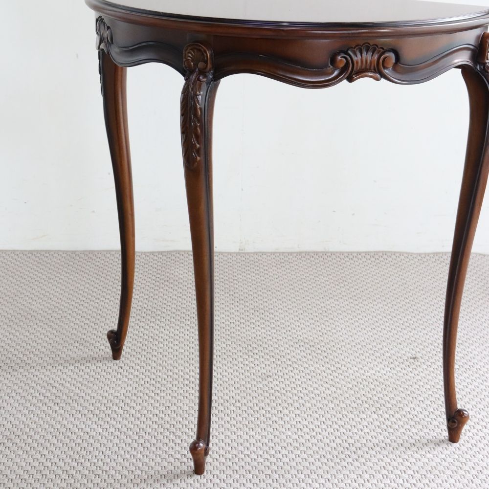 エレガントスタイルに♪ アンティーク風 ハーフムーン コンソールテーブル M MC2-MI-CW028M