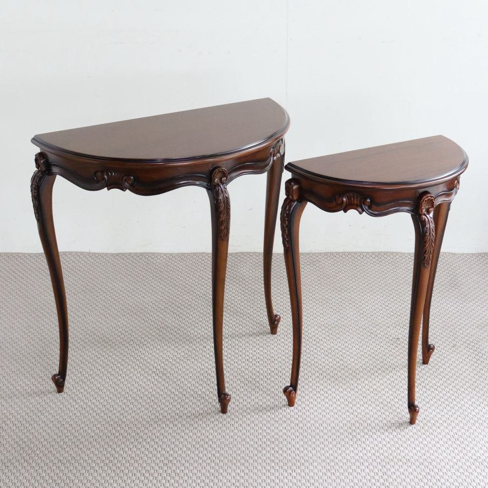 エレガントスタイルに♪ アンティーク風 ハーフムーン コンソールテーブル M MC2-MI-CW028M