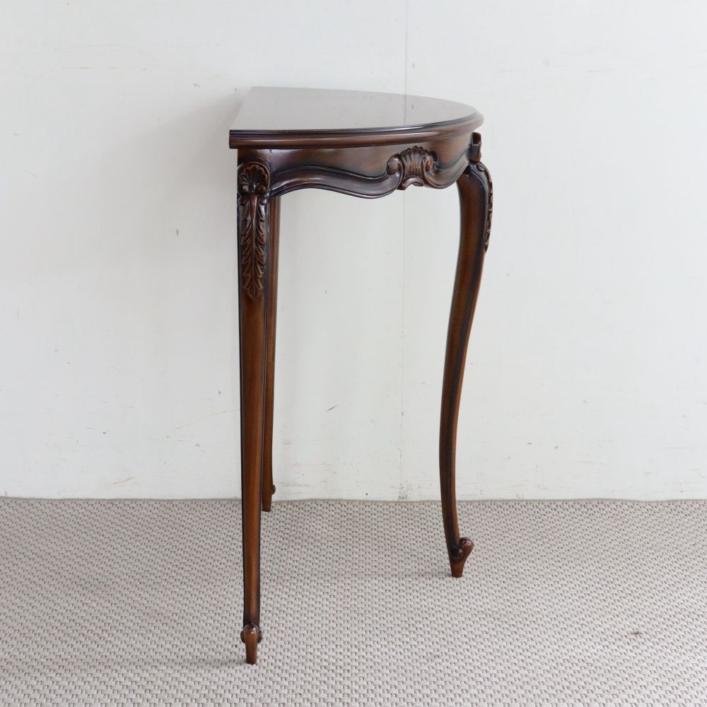 エレガントスタイルに♪ アンティーク風 ハーフムーン コンソールテーブル M MC2-MI-CW028M