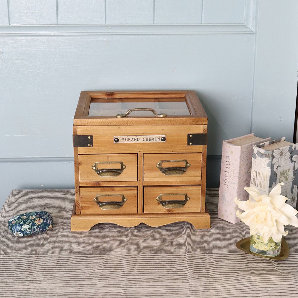 オシャレなガラス蓋です♪ コレクションボックスハーフ MN1-20033263