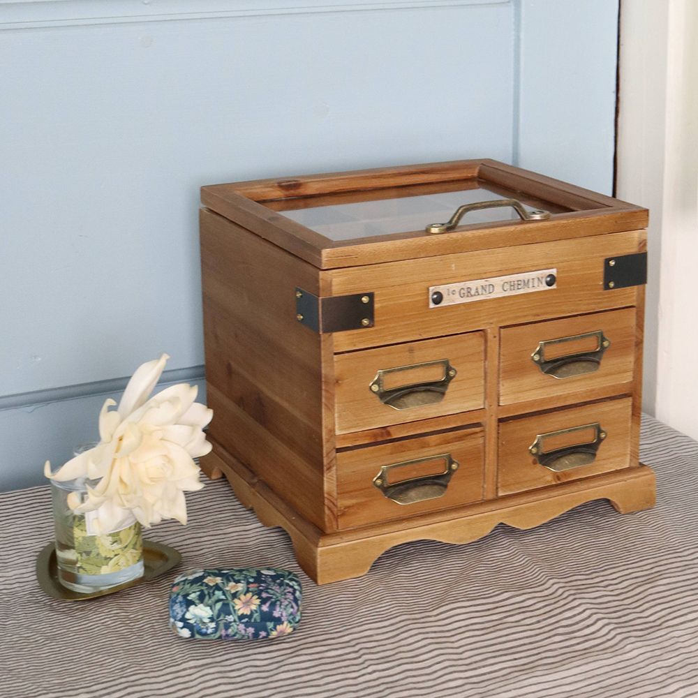 オシャレなガラス蓋です♪ コレクションボックスハーフ MN1-20033263