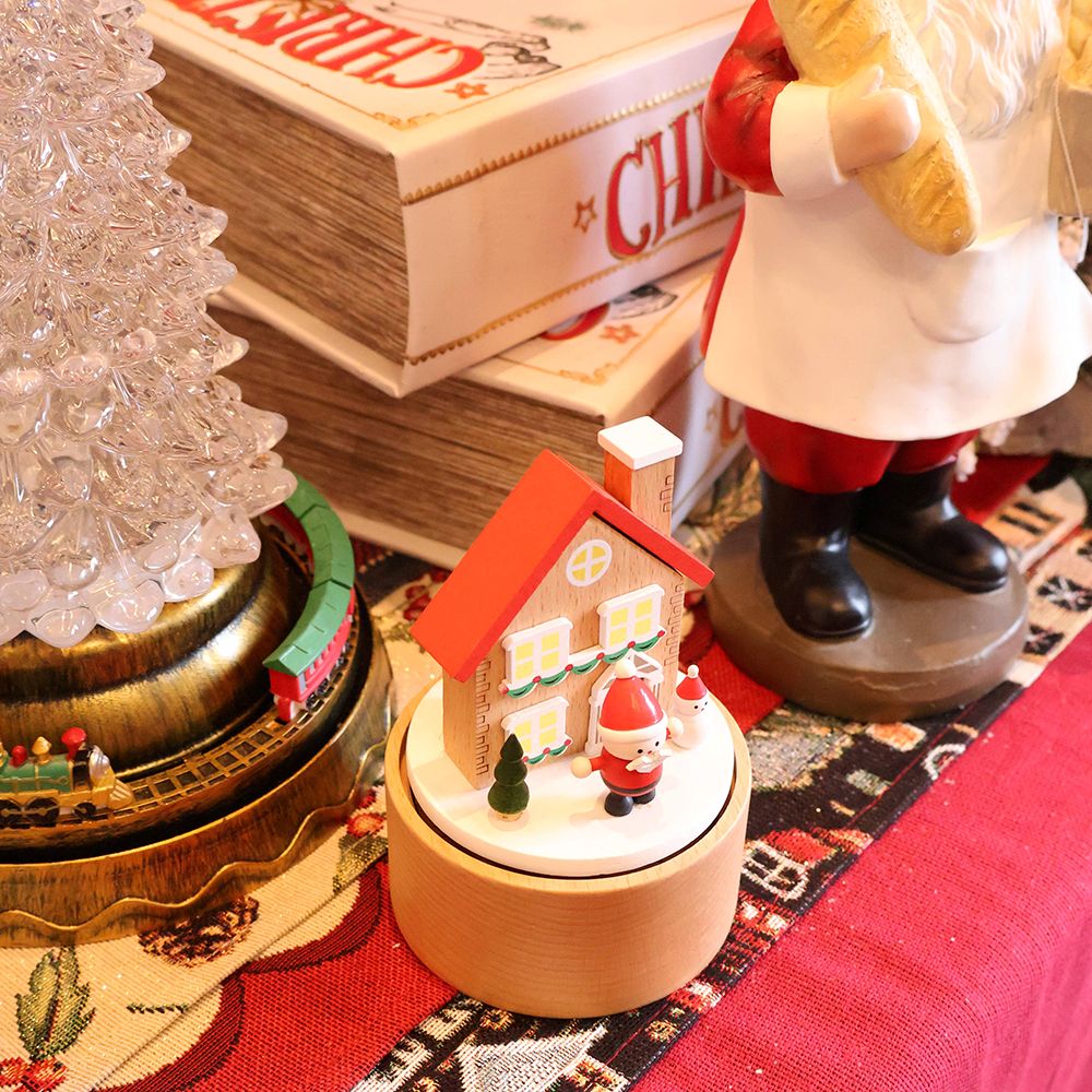 クリスマスのメルヘン♪ 木製オルゴール ハウス SO2-SHXT7200