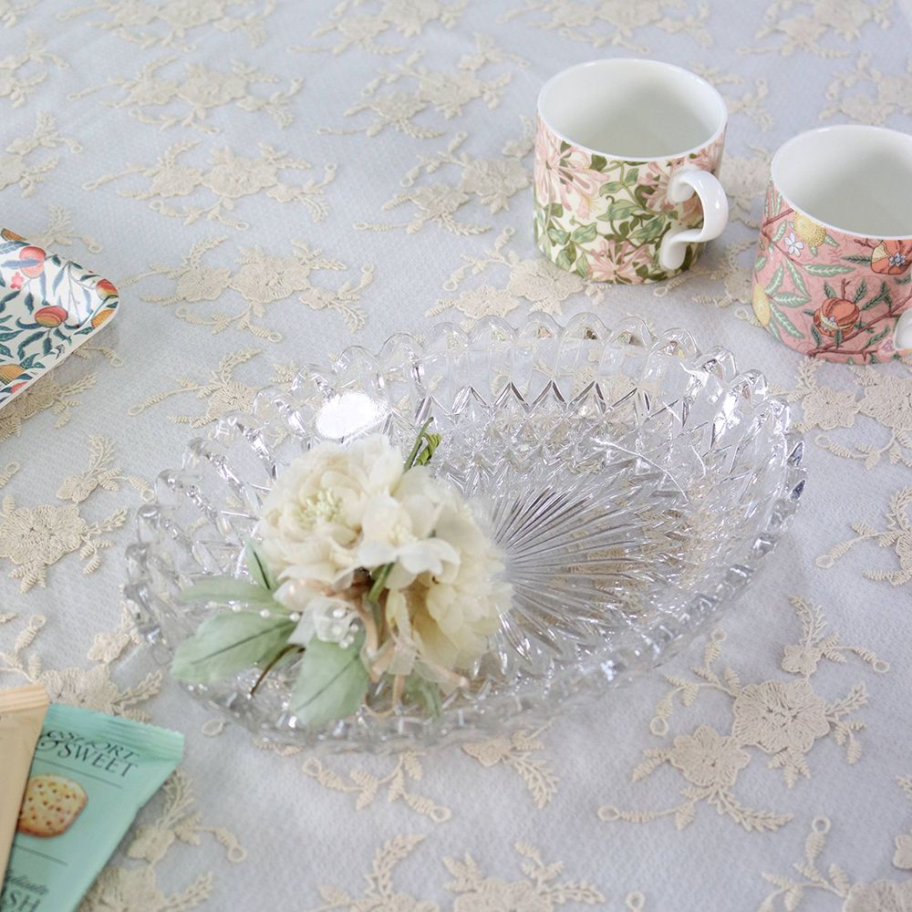 オシャレなオーバル型♪ ビンテージガラスディッシュ VC103-247002