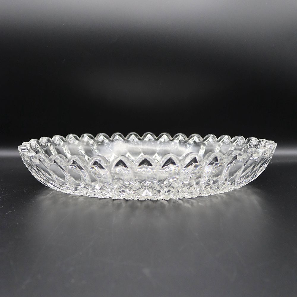 オシャレなオーバル型♪ ビンテージガラスディッシュ VC103-247002