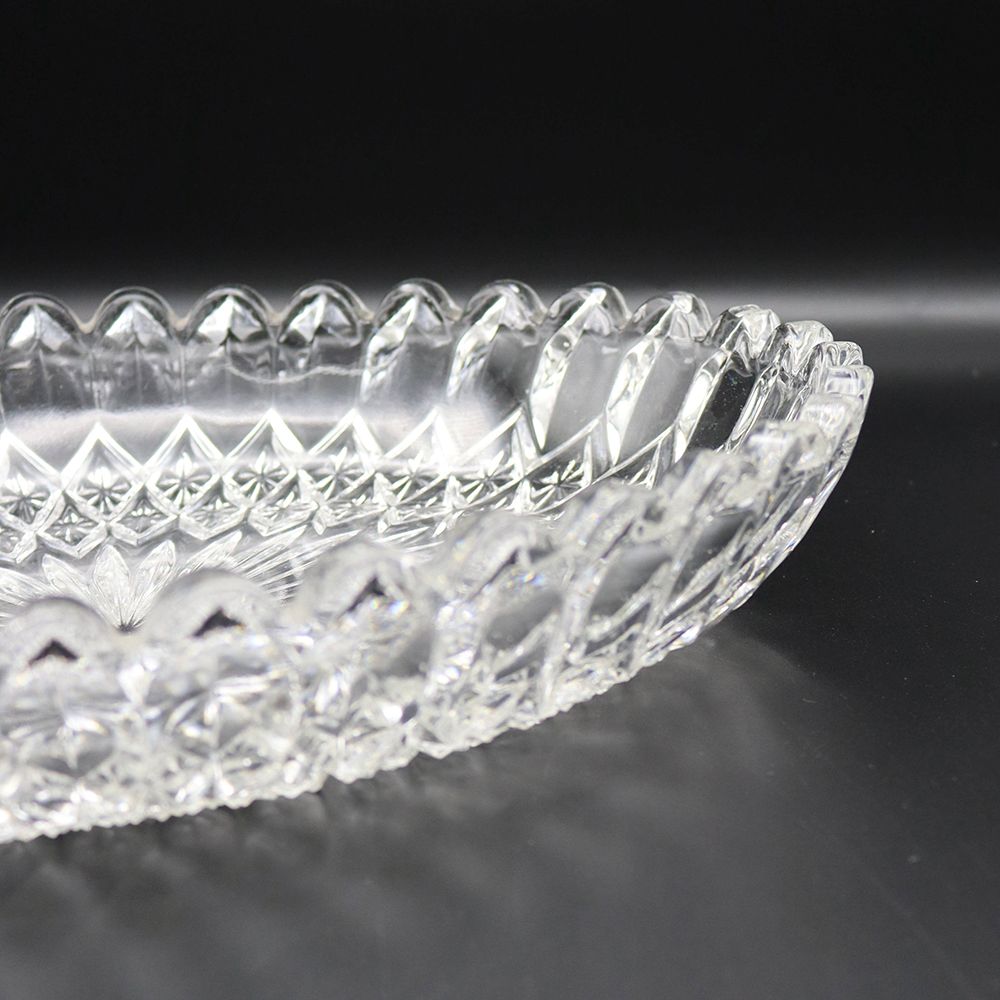 オシャレなオーバル型♪ ビンテージガラスディッシュ VC103-247002