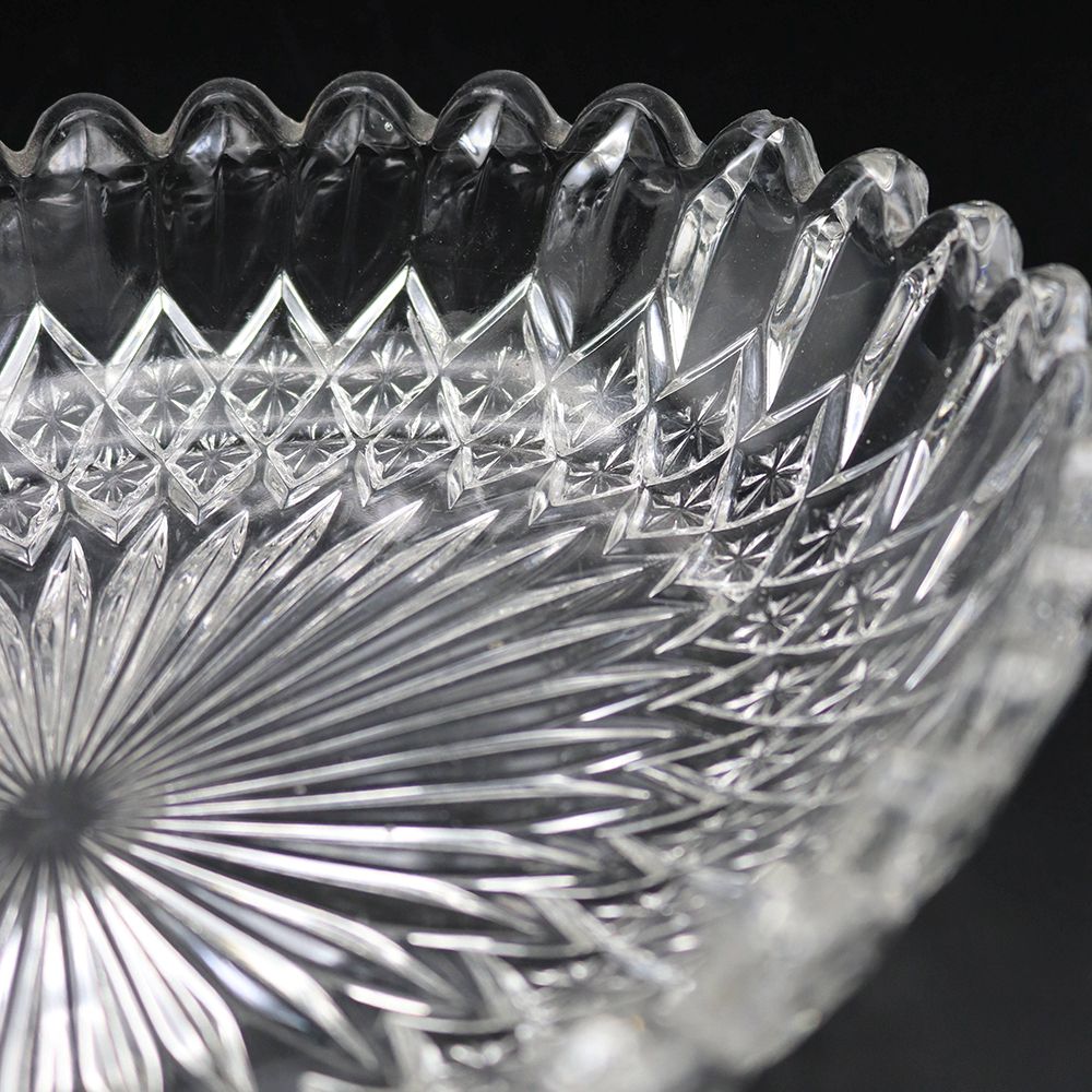 オシャレなオーバル型♪ ビンテージガラスディッシュ VC103-247002