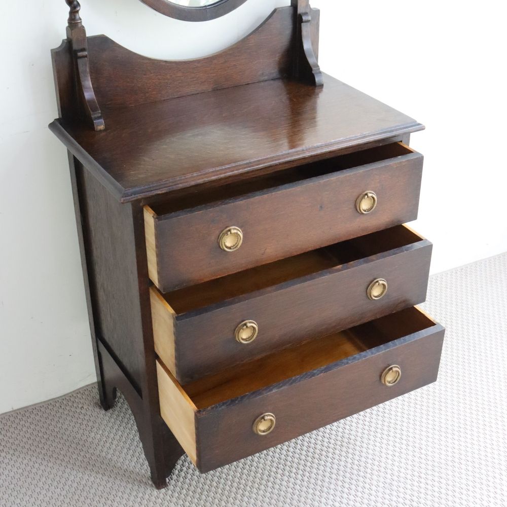 オーバル・ミラーが素敵♪ドレッシングチェスト VC104-193