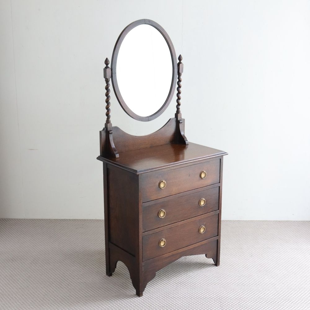 オーバル・ミラーが素敵♪ドレッシングチェスト VC104-193