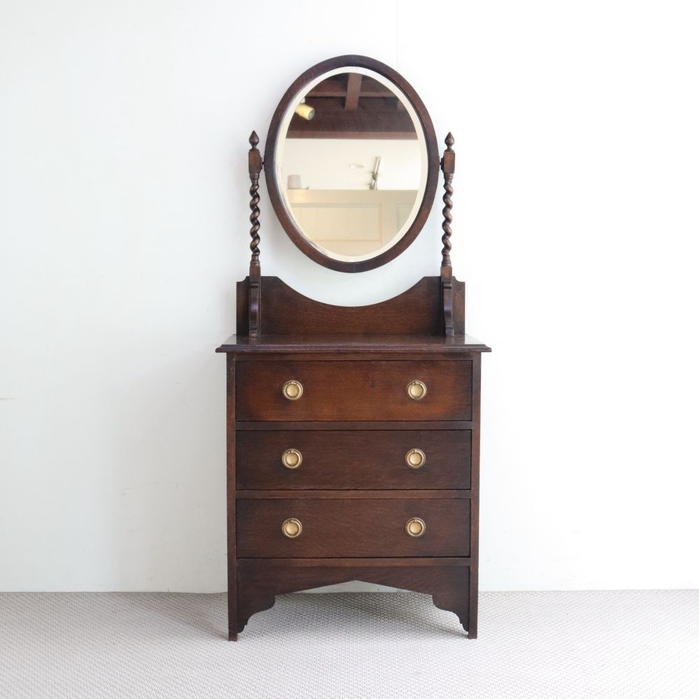 オーバル・ミラーが素敵♪ドレッシングチェスト VC104-193