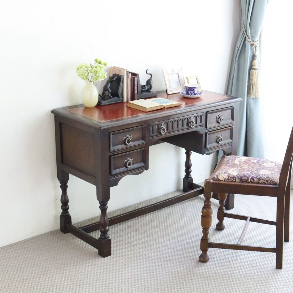 オシャレな革張り天板♪ デスク VC104-355