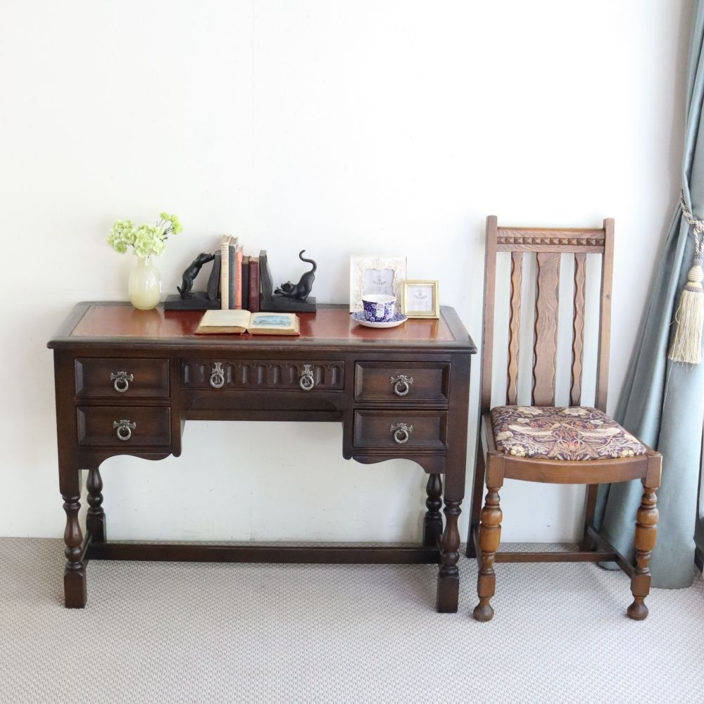 オシャレな革張り天板♪ デスク VC104-355