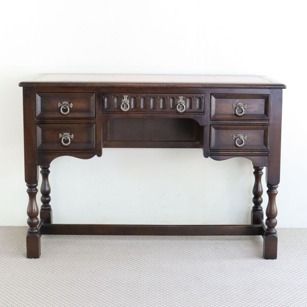 オシャレな革張り天板♪ デスク VC104-355