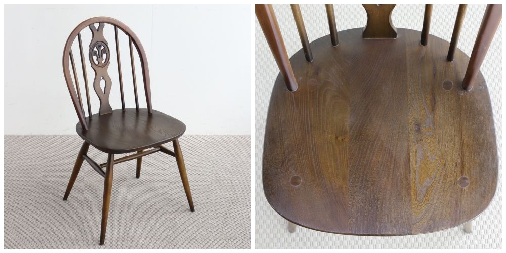 アーコール独特のウィンザースタイル♪ アーコール・フルール・ド・リス (シスルバック) チェア【Ercol/No.371】 VC104-619