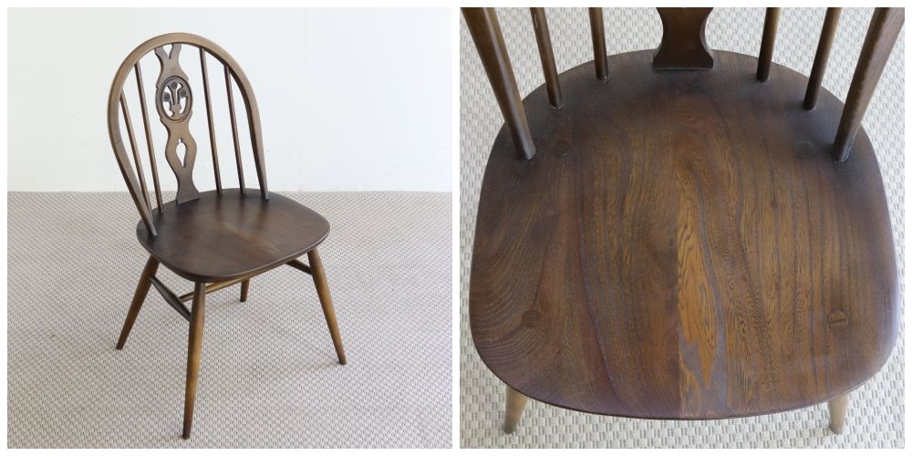 アーコール独特のウィンザースタイル♪ アーコール・フルール・ド・リス (シスルバック) チェア【Ercol/No.371】 VC104-619