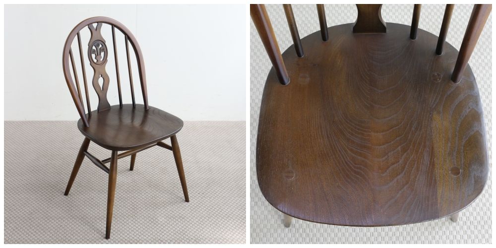 アーコール独特のウィンザースタイル♪ アーコール・フルール・ド・リス (シスルバック) チェア【Ercol/No.371】 VC104-619