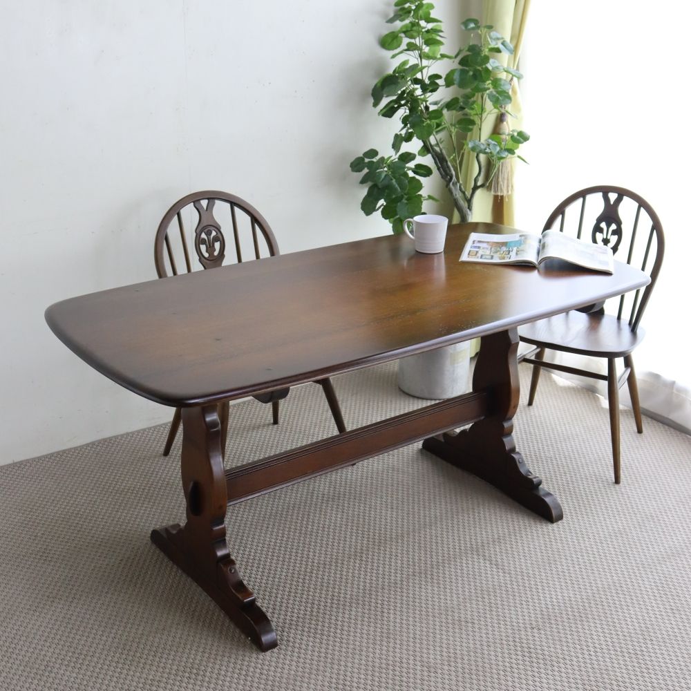 オーク材の天板がカッコいい♪ レフェクトリーテーブル【Ercol(アーコール)】 VC106-100