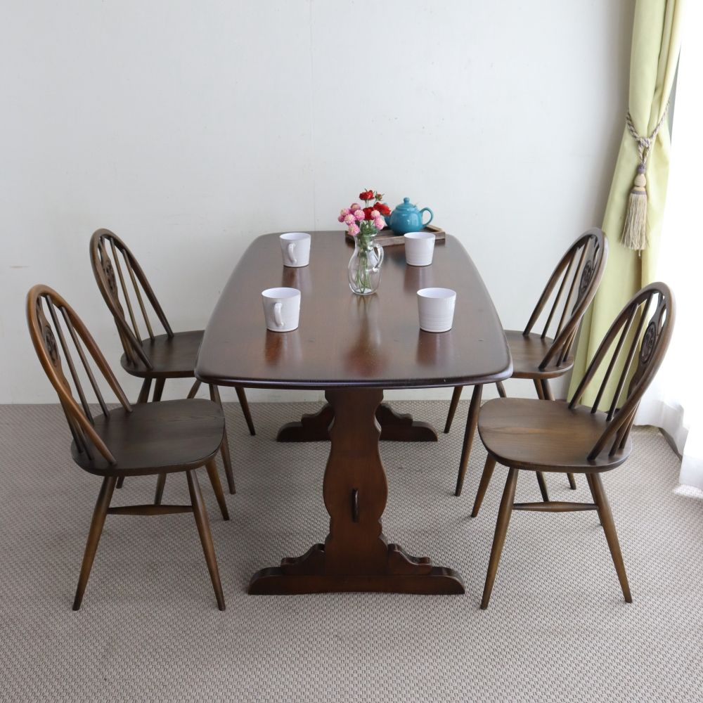 オーク材の天板がカッコいい♪ レフェクトリーテーブル【Ercol(アーコール)】 VC106-100