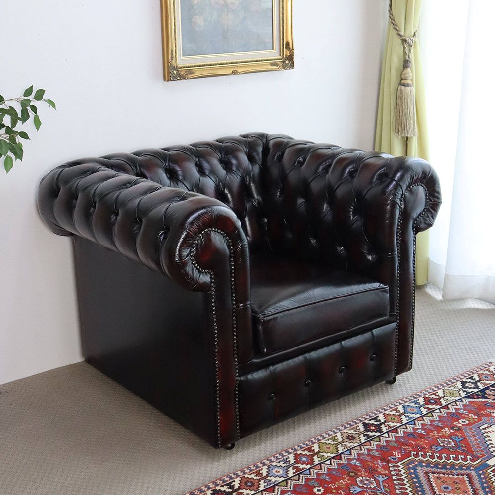 オシャレな特等席♪ チェスターフィールドソファ1人掛 VC106-143