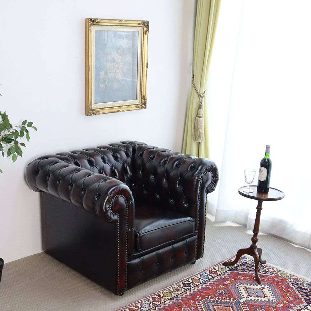 オシャレな特等席♪ チェスターフィールドソファ1人掛 VC106-143